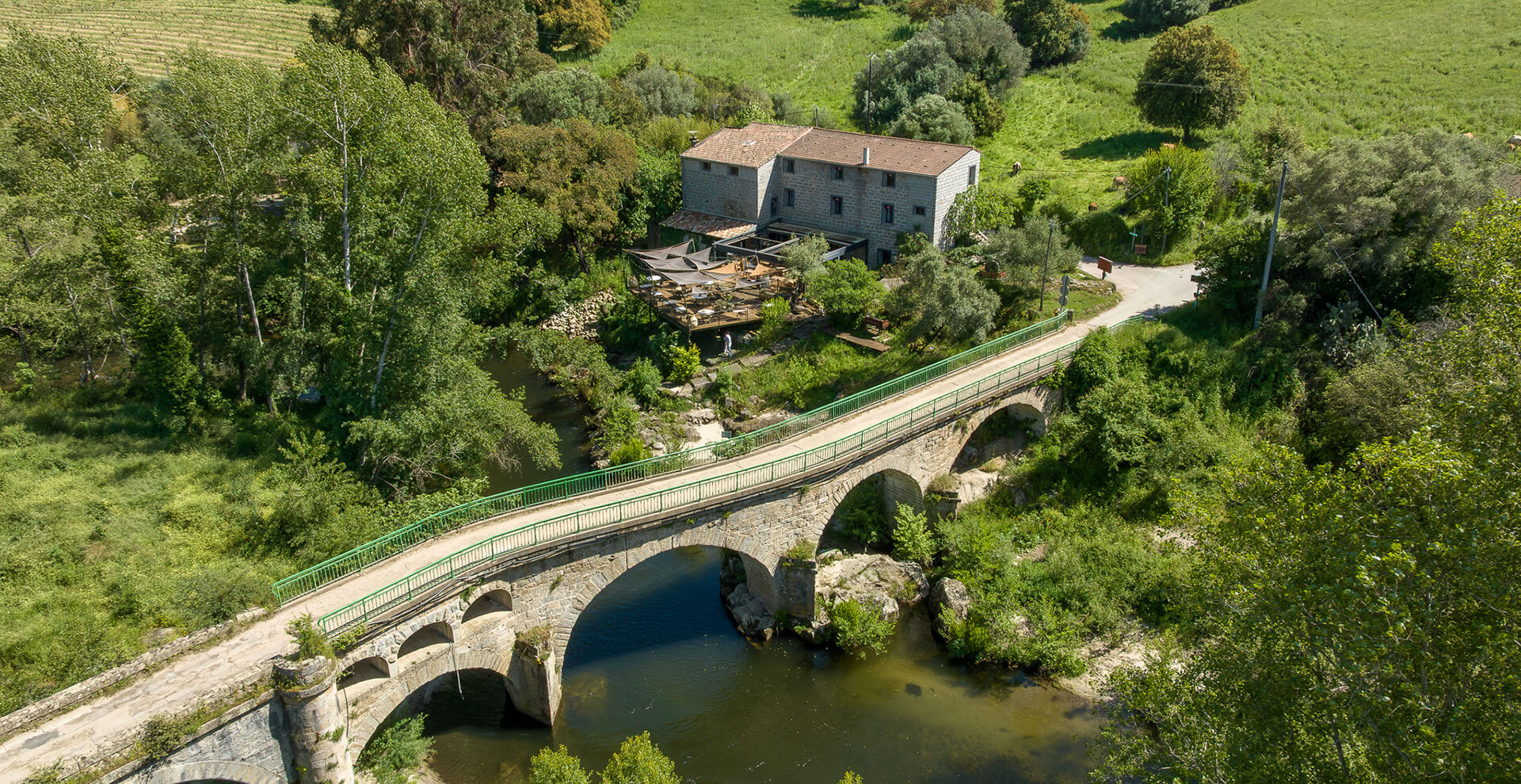 Vue aérienne de l’auberge U Mulinu à Casalabriva